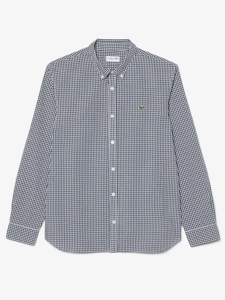 Lacoste Regular Fit Καρό Ποπλίνα Μακρυμάνικο Πουκάμισο